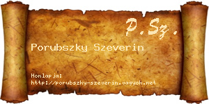 Porubszky Szeverin névjegykártya